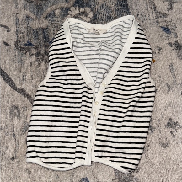 Atelier Striped Black and White Top - Picture 1 of 3